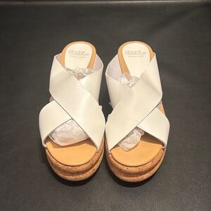 Andre Assous Crossband Cork Wedge Slides